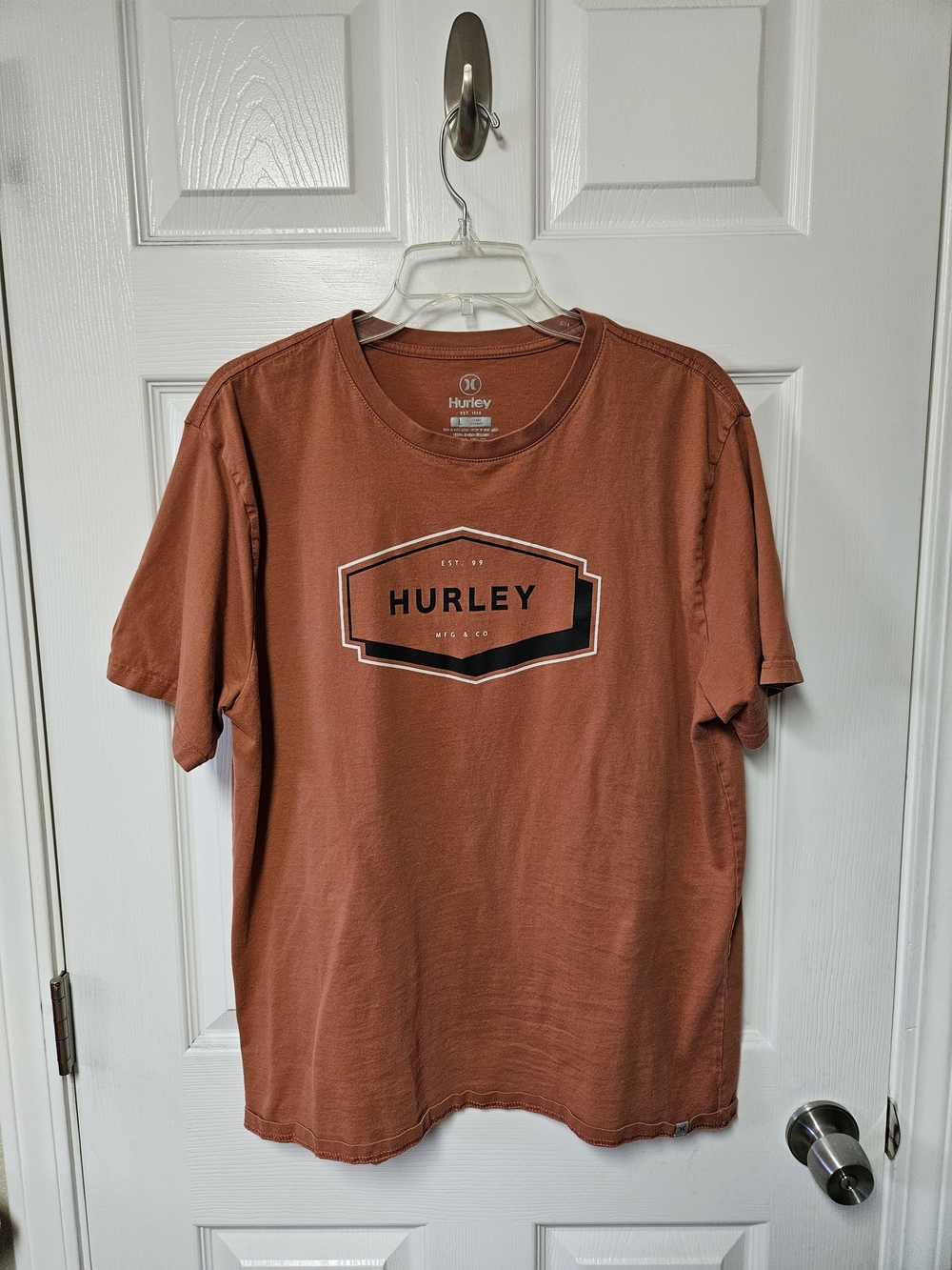 Hurley Men's Short Sleeve Logo Tee in Rust Orange